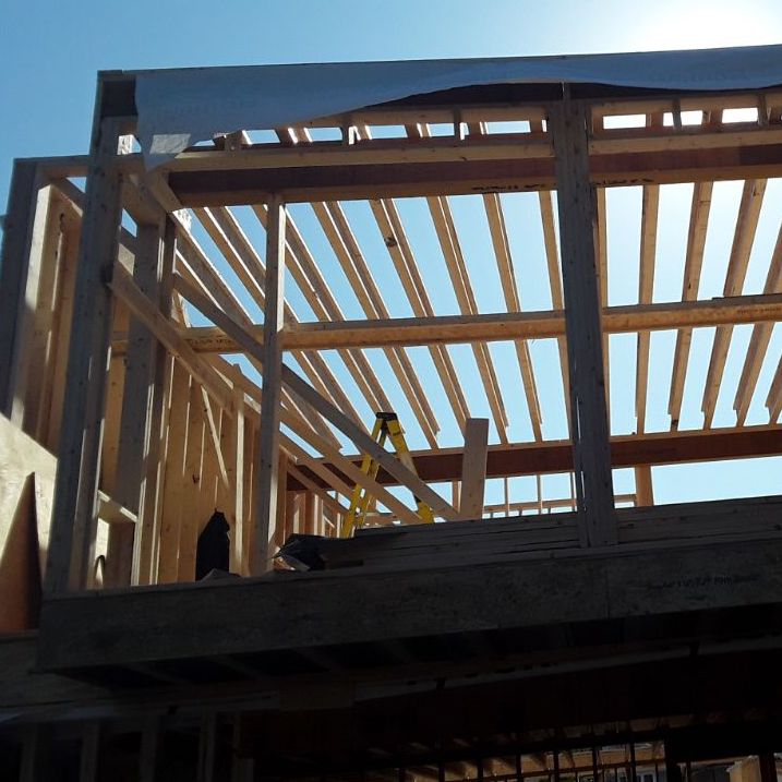 Frame of a house being built