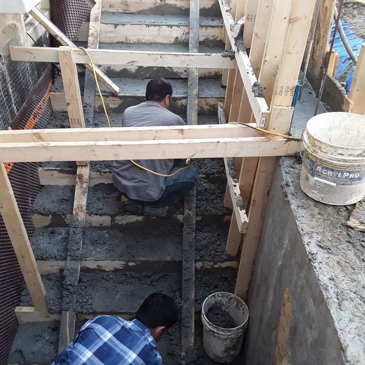 stairs being filled in